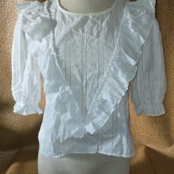 White Ruffled Blouse The impeccable pig 