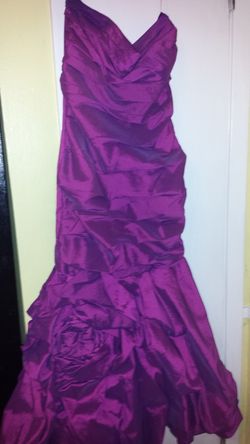 Purple strapless dress