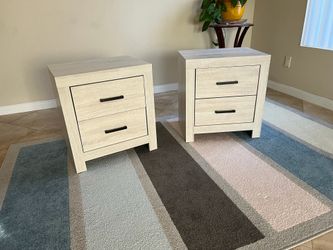 2 Brand New Coastal White 2 Drawer Nightstands