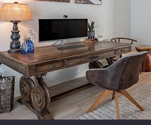 Dark Wood Executive Desk