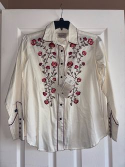 Rockmount Ranch Wear button down long sleeve embroidered shirt