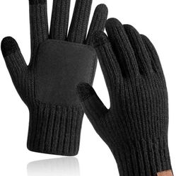Winter Gloves Men Touchscreen Texting,Gloves for Men Knit Warm Anti-Slip ,Gloves for Women Fleece Lined