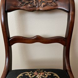 Rare Antique Needlepoint Chair 