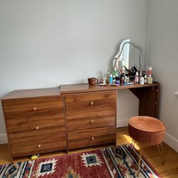 Desk Dresser Chair And Mirror 