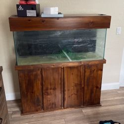 55 Gallon Fish Tank, Stand, Filter, Light Bar. 