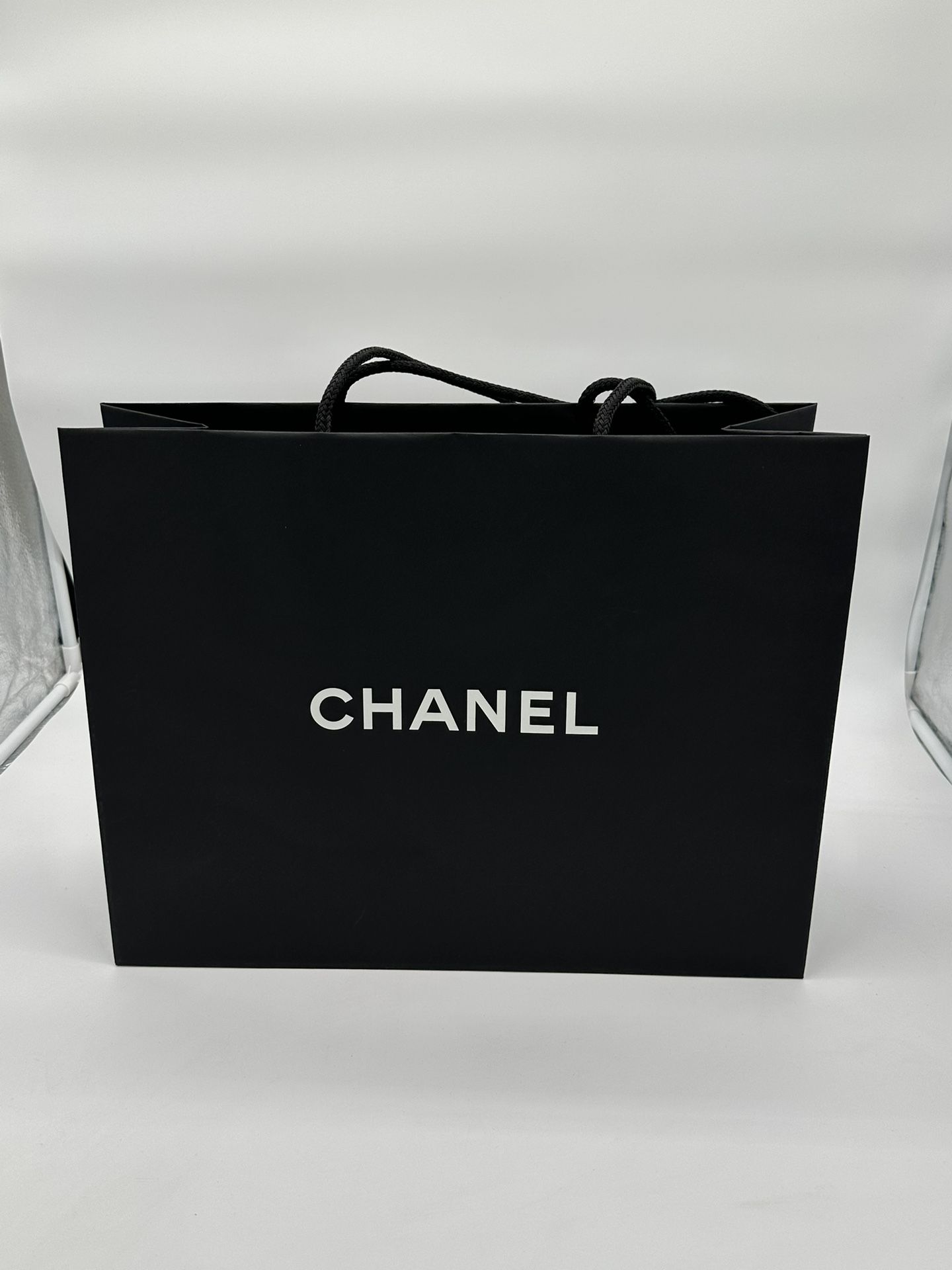 Chanel Black Paper Shopping Gift Bag 17" x 13" x 6.25"  Authentic