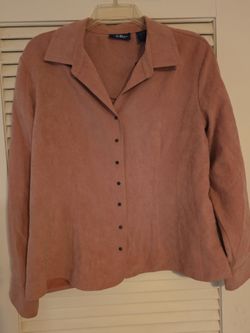 NEW washable Suede Jacket Blouse in Dusty Rose by CB Casual