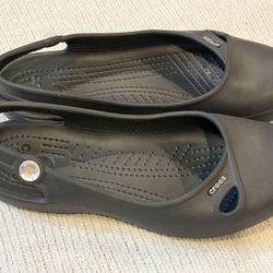 Crocs Women’s Jayna Ballet Flat Slingbacks Size 6 Black Flats Shoes