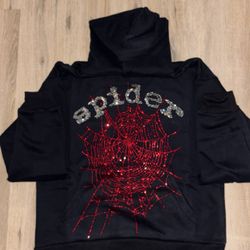Red And Black Vvs Sp5der Hoodie