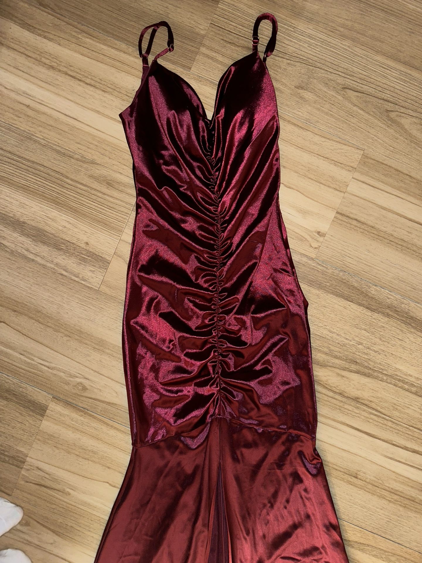 Satin 5 Burgundy Mermaid Dress