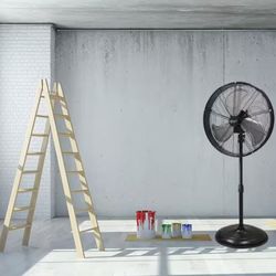 FAN WITH PEDESTAL ONE ITS NEW ONE ITS USED LIME NEW SELLING BOTH