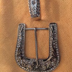 Crystal Belt Buckle With Crystal Loop