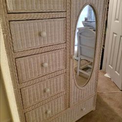 Wicket Bedroom Set (Amoire, Two Dressers, Mirror and Full Headboard)