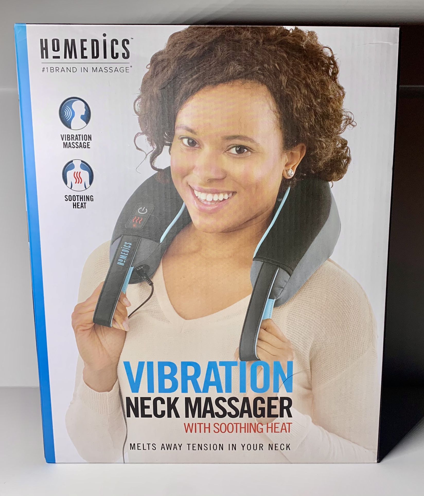 HoMedics Vibration Neck Massager With Soothing Heat Flex Handles Extra Soft