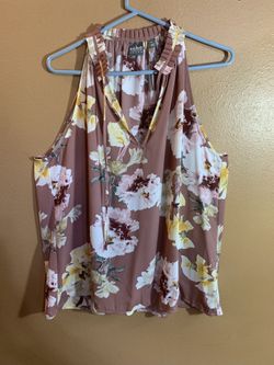 New York & Co Soho Racerback Cold-Shoulder Sleeveless Blouse - XL