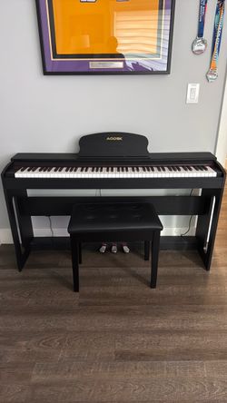 AODSK Weighted keyboard 88-Key Digital Piano with Speakers, Stand & Pedals