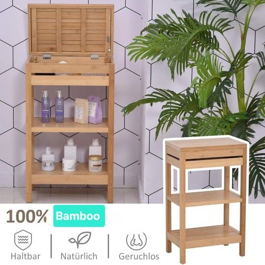 100% Bamboo Storage Cabinet with Lid – 3 Shelves – Excellent Condition
🛁🚿🚽