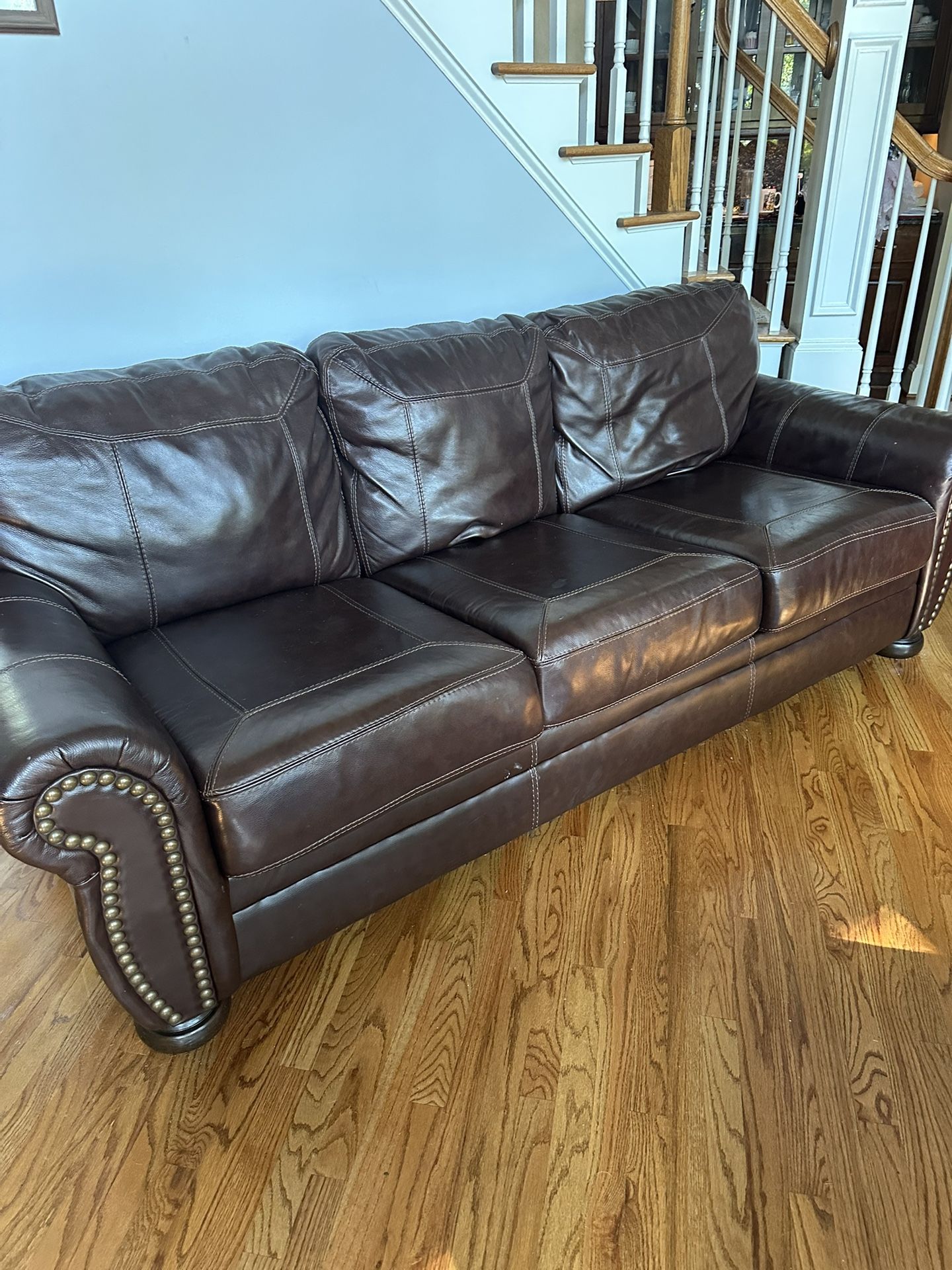 Brown real Leather Sofa