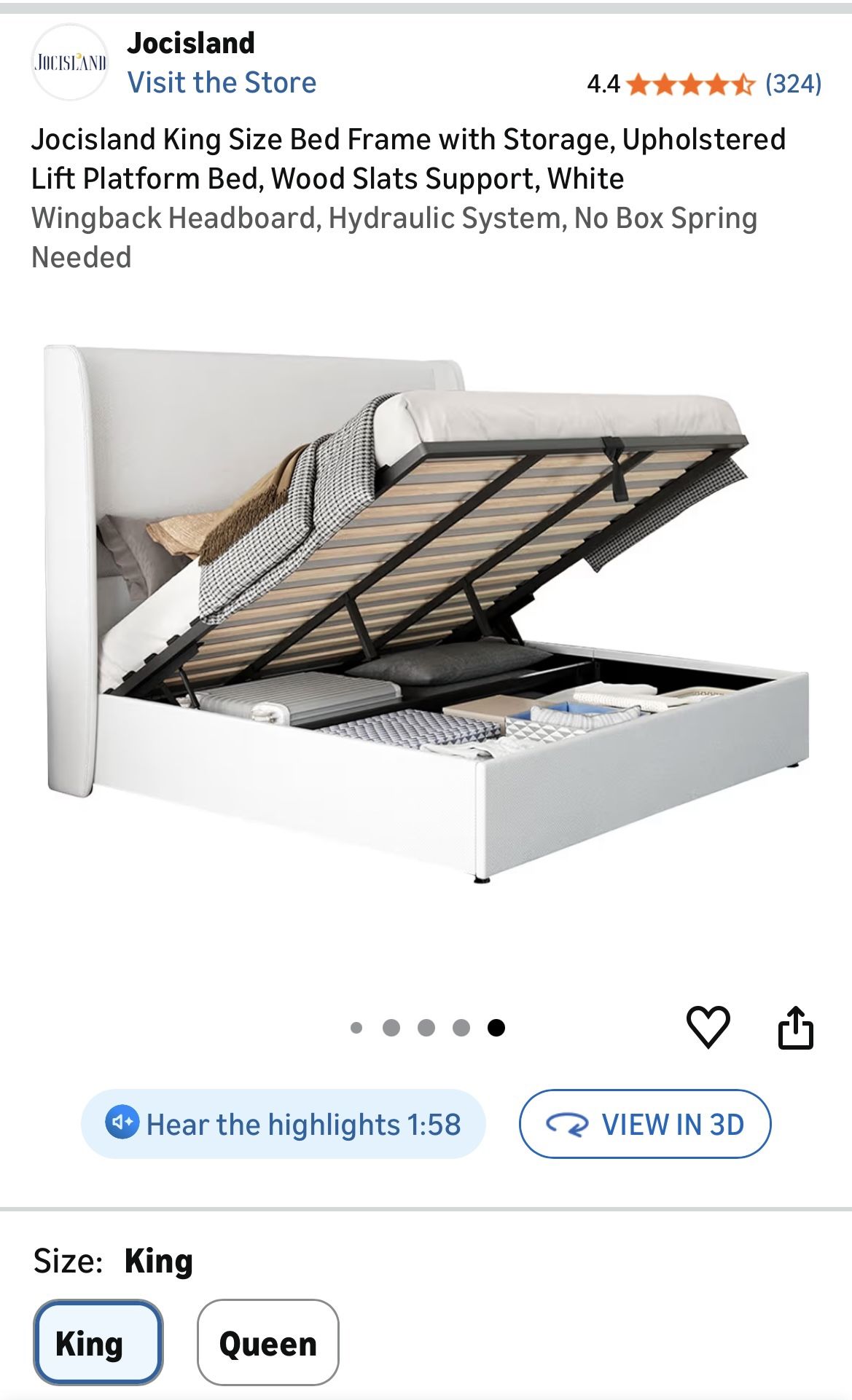 Jocisland King Sized Bed Frame