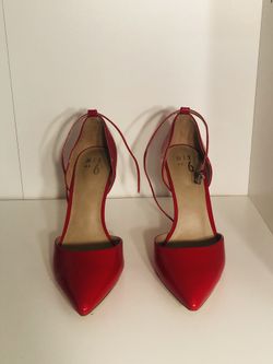 Glossy red high heels