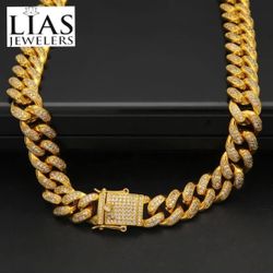 New 18k Yellow Gold Cuban Link Chain 