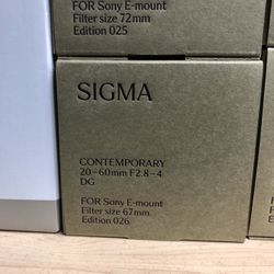 Sigma 20-60mm Sony E Mount Lens Limited Time Sale 