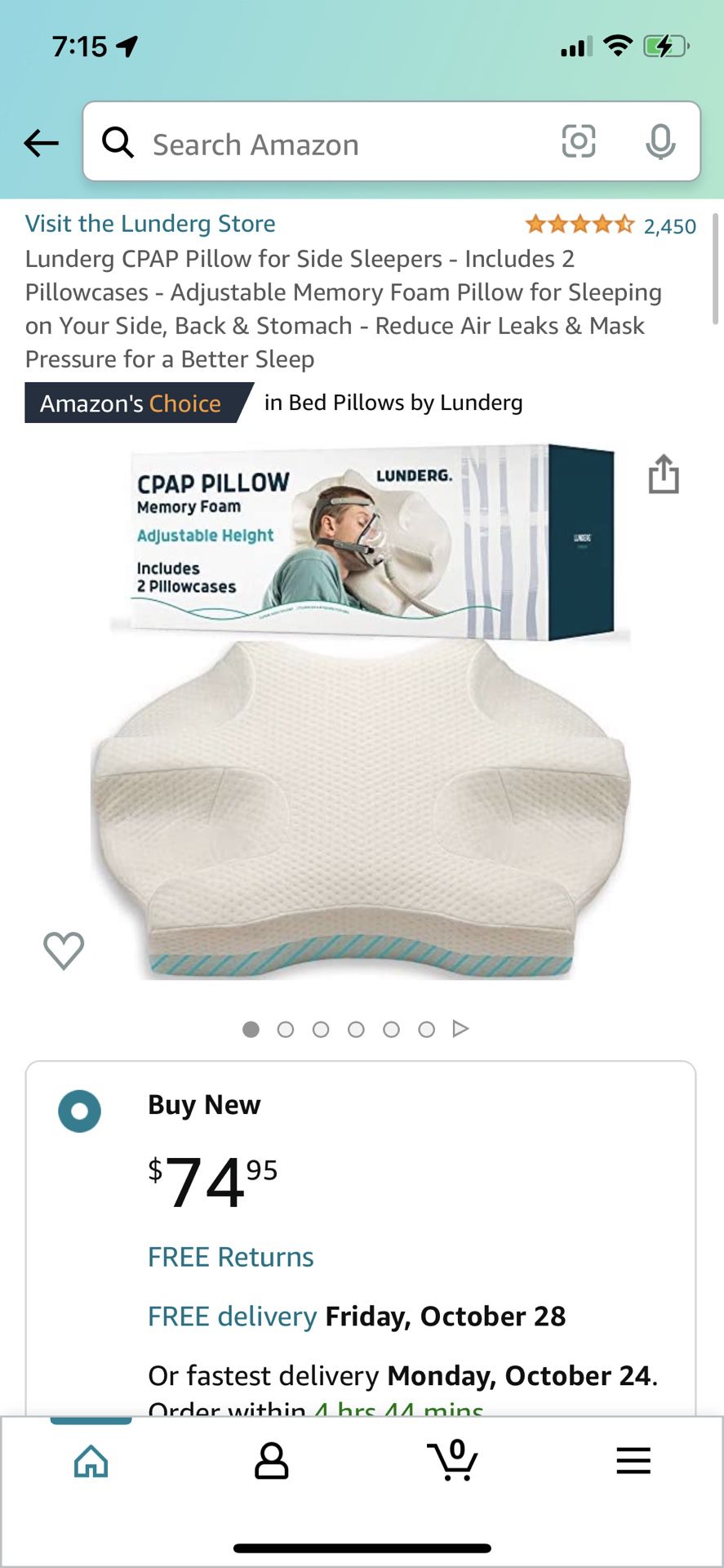 New In Box Cpap Pillow 