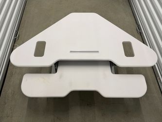 White Standing Desk Converter with Keyboard Tray