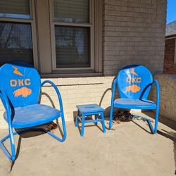 Vintage Metal Patio Chair Set 