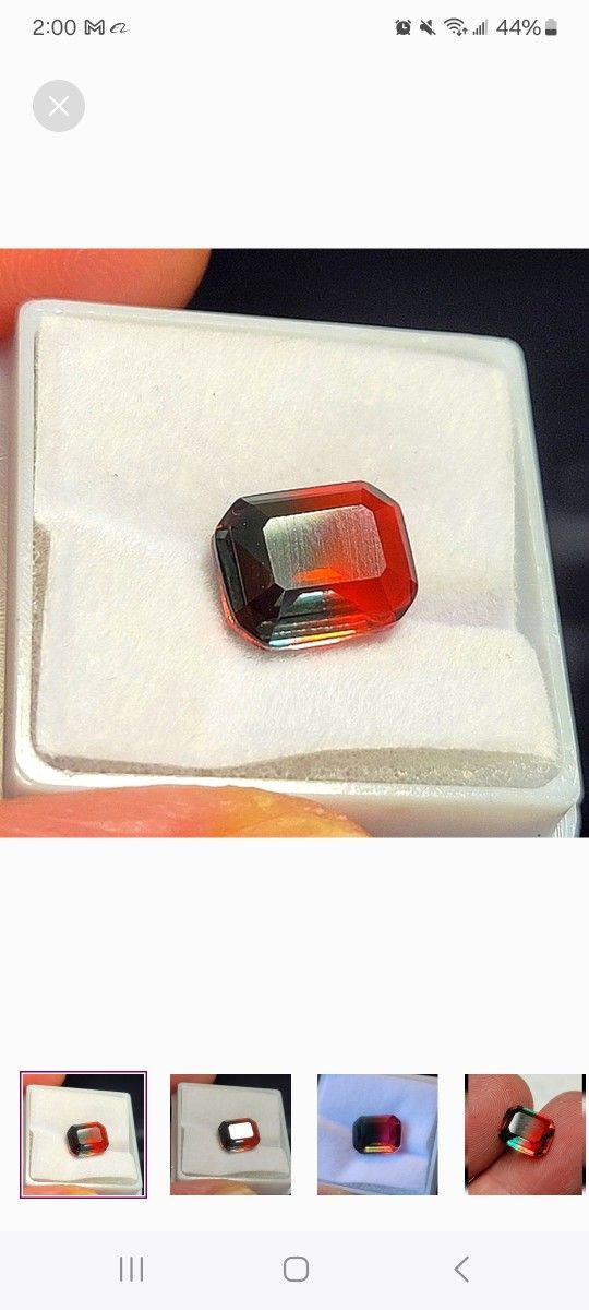 2.85ctw 10x8mm BI-COLOR Doublet Watermelon Tourmaline Crystal