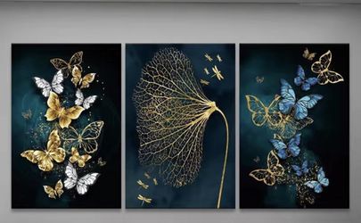3 POSTERS DE LIENZO ANIMADO DE MARIPOSAS 🦋 