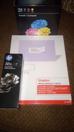 31 hp í cartridges and address labels