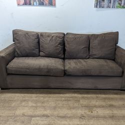 Brown Microfibeer Crate & Barrel Couch