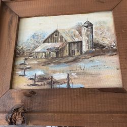 Vintage Canvas Painting ( Signed) 