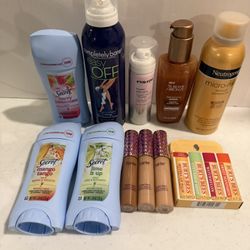 Beauty Bundle Take All For Price Listed. Burts Bees Chapsticks, Tarte Shape Tape Concealers, Deodorants, Sun Tanning Bronzers And Glitter Body Spray. 
