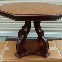 Spanish Revival Octagonal Coffee Table in Walnut by Mersman - Mid 20th Century
