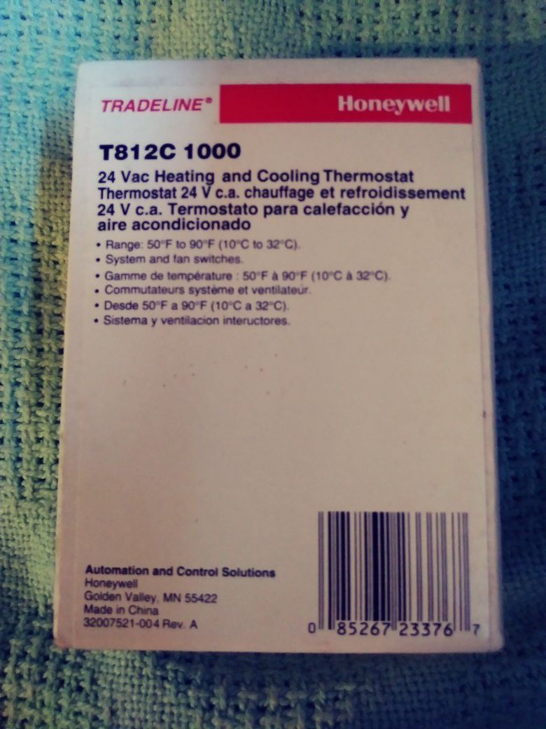 Honeywell T812C 1000 Thermostat