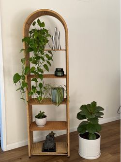 Vintage Rattan Display Shelving