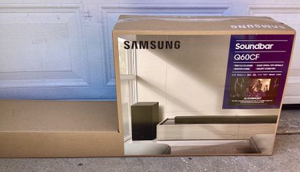 Samsung (HW-Q60CF) Home Theater Soundbar System w/ Dolby Atmos Surround Sound, Wireless Sub