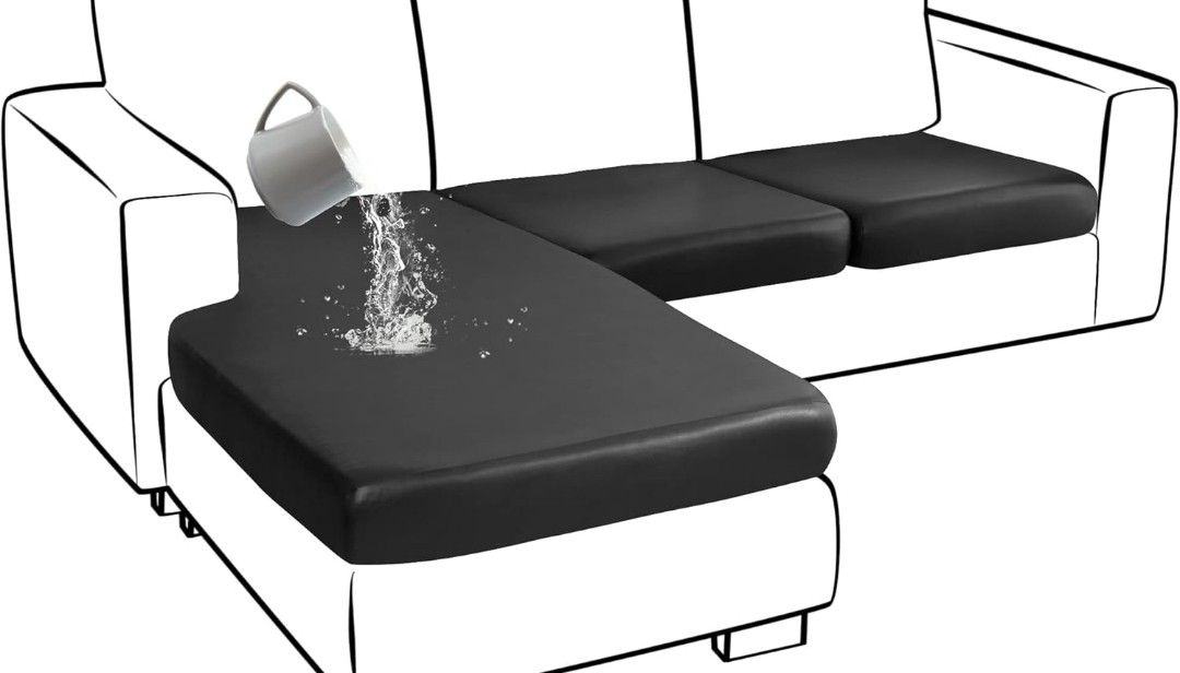 Faux Leather Couch Covers. 4 Cushion And 1 Chaise