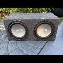 Dual 12 Inch Alpine type E Subwoofers with Enclosed Box. 