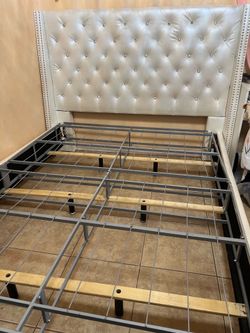 Rhinestone headboard Queen size champagne color * frame plus metal frame included