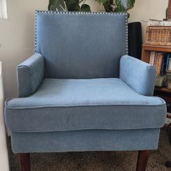 Teal Tilla Studded Club Chair By Christopher Knight