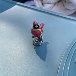 Red Cardinal Bird Hinged Trinket Box