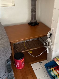 Wood End Table with Lower Shelf