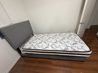 Full Bed Frame with Mattress and Box Spring