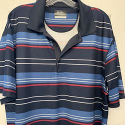 Men’s Ben Hogan Performance Golf Polo Shirt Size 2X, Breathable Fabric, In Multicolored Stripes