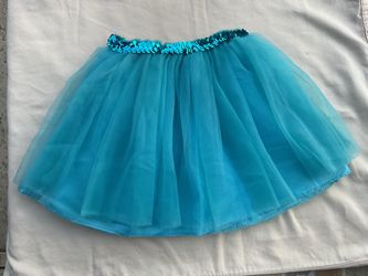Turquoise Tutu with Sparkly Sequined Elastic Waistband