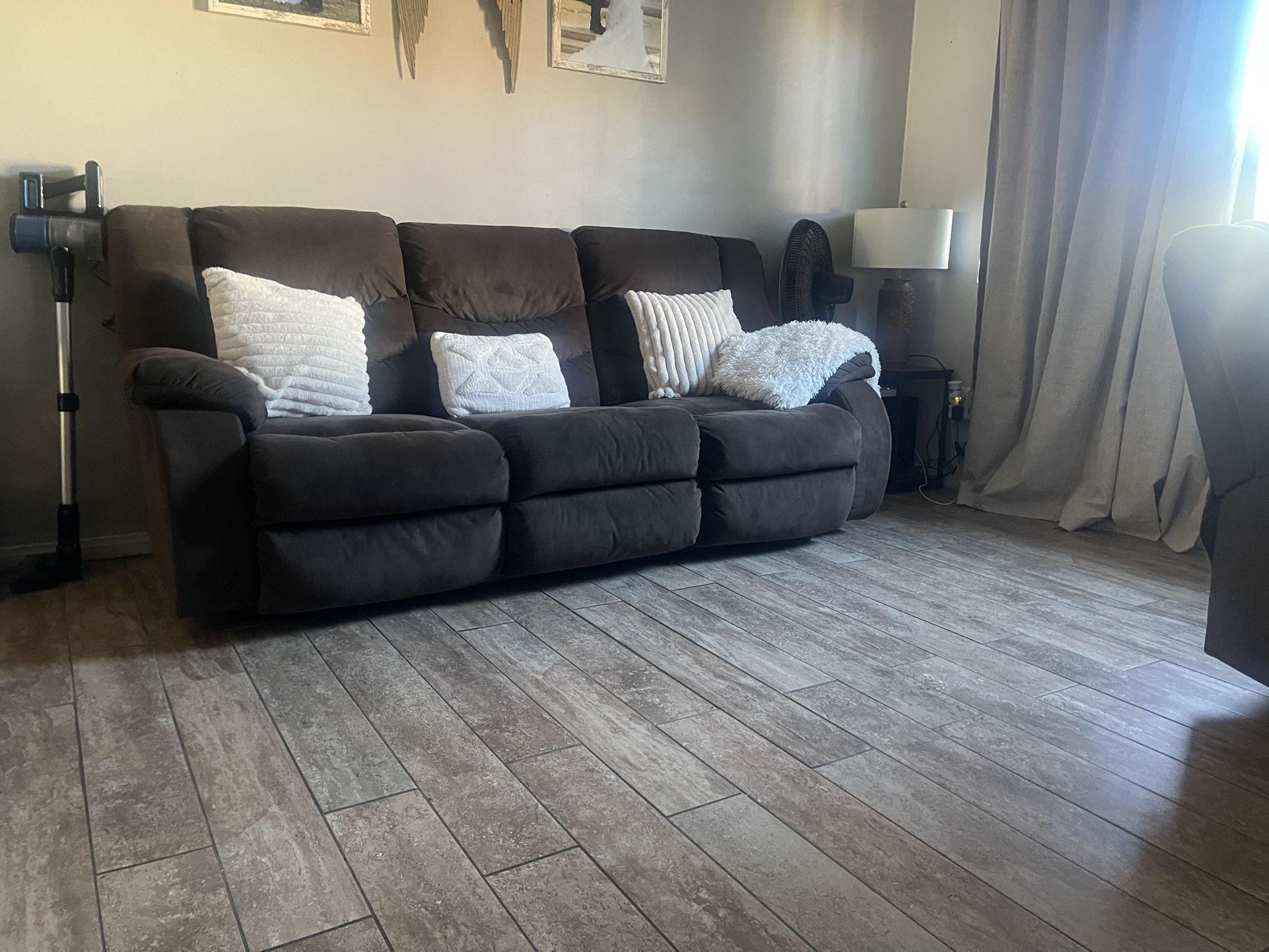 Dark Brown Recliner Couch Set