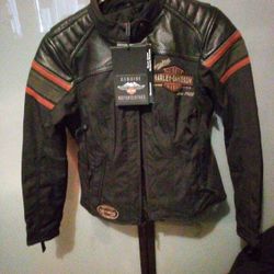 XS WOMENS LEATHER HARLEY DAVIDSON RIDING JACKET